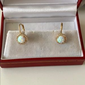 Opal and Diamond Earrings